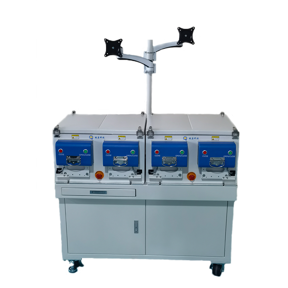 Wearable RF test platform with shielded enclosure and one-to-four automated fixtures