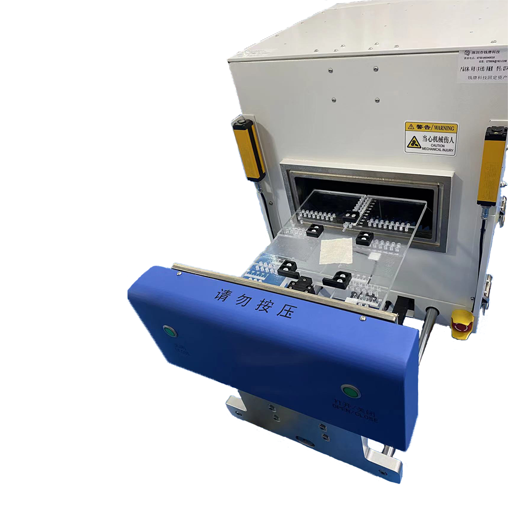 5G smartphone multi-antenna production test station with shielded enclosure and probe array