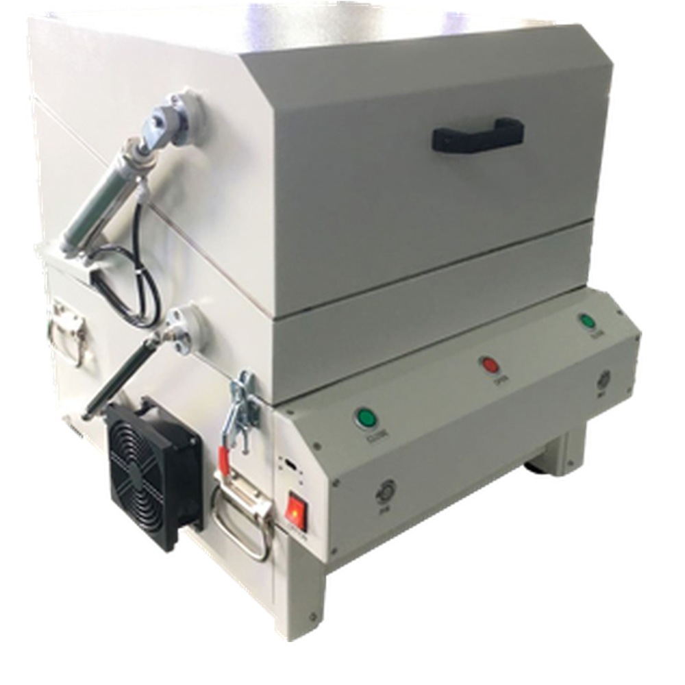 Dual-level pneumatic RF shield box for optical network terminal production testing