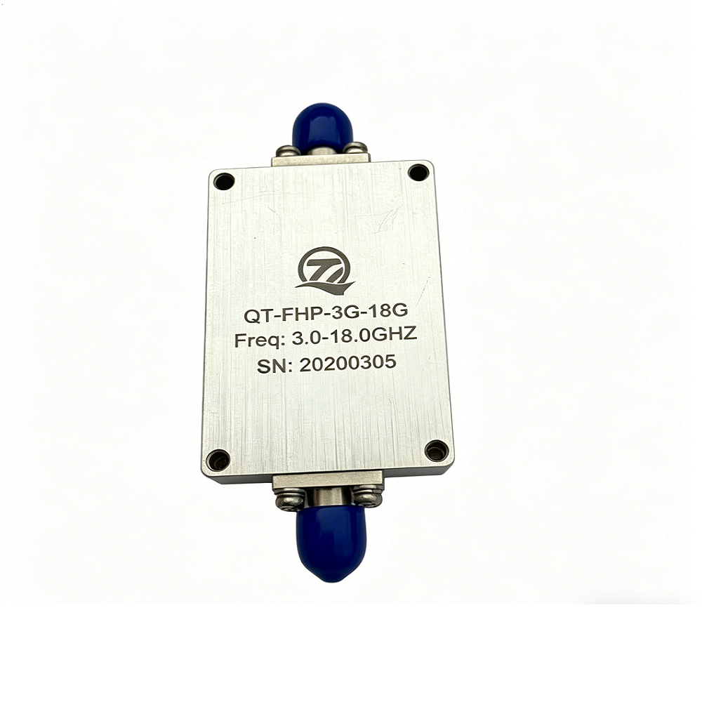 SMA female RF high-pass filter with 3 GHz cutoff for microwave test chains